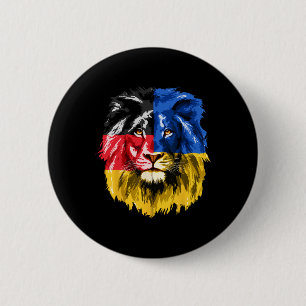 Ukraine Germany Flag Lion Deutschland Ukrainian Fl 6 Cm Round Badge