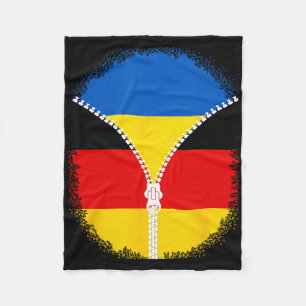 Ukraine Germany Flag Ukrainian German Zipper Fleece Blanket