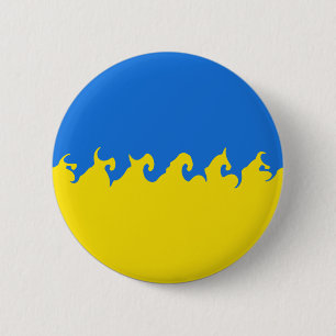 Ukraine Gnarly Flag 6 Cm Round Badge