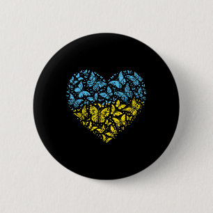 Ukraine Heart Butterflies Ukrainian Women Girls Ki 6 Cm Round Badge