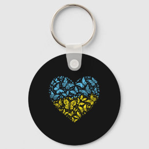 Ukraine Heart Butterflies Ukrainian Women Girls Ki Key Ring