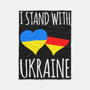 Ukraine Heart Flag Germany Friendship  Fleece Blanket