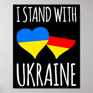 Ukraine Heart Flag Germany Friendship  Poster