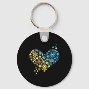 Ukraine Heart Love Peace Hope Spring Flowers Symbo Key Ring