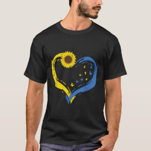Ukraine Heart Sunflower Butterfly Ukrainian Girls T-Shirt