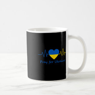 Ukraine Heartbeat Pray For Ukraine Pride Flag Colo Coffee Mug