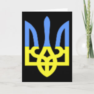 Ukraine Herb Blue And Yellow Ukrainian Flag Pocket Card