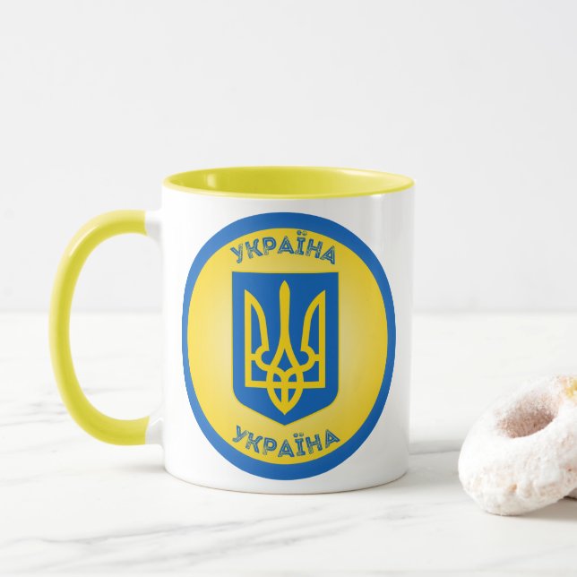 Ukraine Heritage Emblem Mug (With Donut)