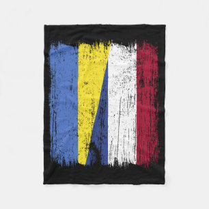 Ukraine Holland Half Flag Ukrainian Dutch Heritage Fleece Blanket
