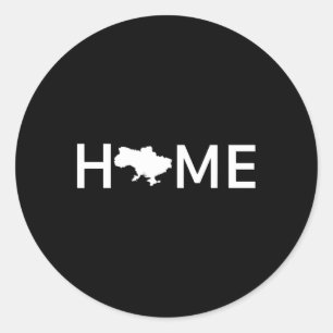 Ukraine Home Country Love Outline Silhouette Europ Classic Round Sticker