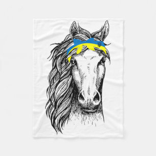 Ukraine Horse Bow Ukraine Flag I Stand With Ukrain Fleece Blanket