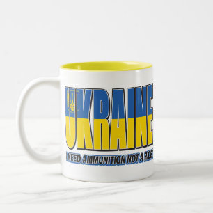 Ukraine-I-need-Ammo Two-Tone Coffee Mug