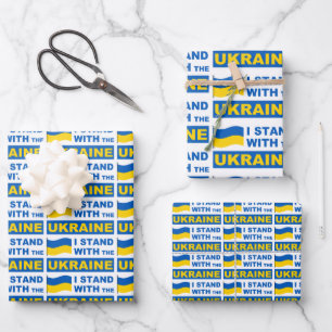 Ukraine I Stand With The Ukraine Wrapping Paper Sheet