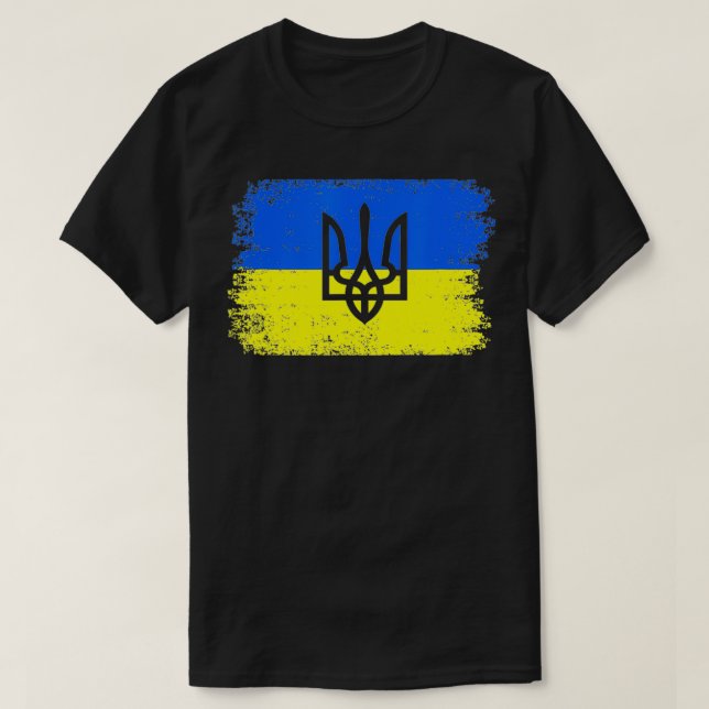 Ukraine I Stand With Ukraine Ukrainian Flag Suppor T-Shirt (Design Front)