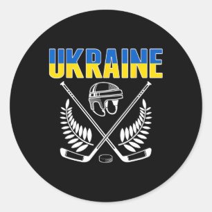 Ukraine Ice Hockey Fans Jersey Support Ukrainian H Classic Round Sticker
