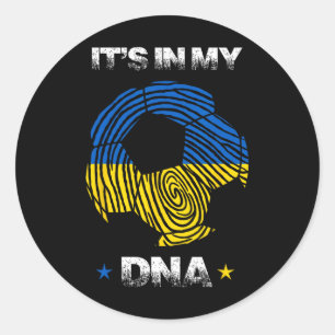 Ukraine In My Dna Ll Em Fan Classic Round Sticker