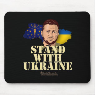 Ukraine Indiana Dog Tag Tryzub Zelensky Stand With Mouse Pad