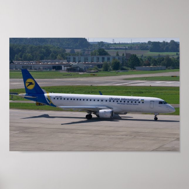 Ukraine International Airlines Aeroplane Poster (Front)