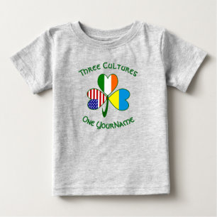 Ukraine Ireland USA Shamrock Flag Personalised Baby T-Shirt