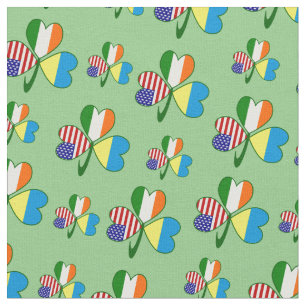 Ukraine Ireland USA Shamrock Flag Personalised Fabric