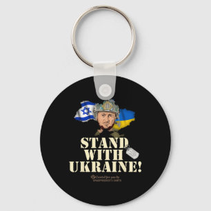 Ukraine Israel Volodymyr Zelenskyy Stand With Ukra Key Ring