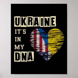 Ukraine It's In My Dna Ukrainian Support Colors He Poster