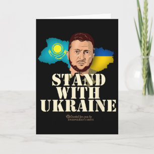 Ukraine Kazakhstan Volodymyr Zelensky Stand With U Card