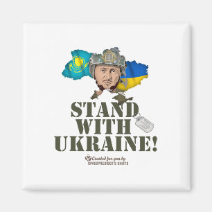 Ukraine Kazakhstan Zelenskyy Stand With Ukraine Magnet