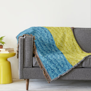 Ukraine knitted flag throw blanket