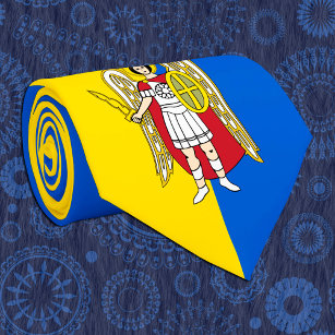 Ukraine & Kyiv City Coat of Arms, Ukrainian Flag Tie