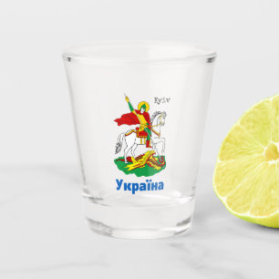 Ukraine & Kyiv Coat of Arms, Knight Herb / Укр Shot Glass