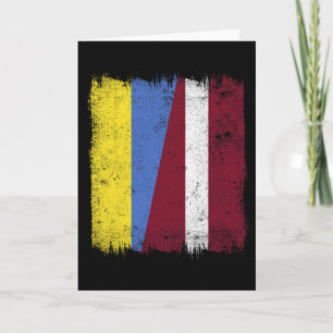 Ukraine Latvia Half Flag Ukrainian Latvian Heritag Card