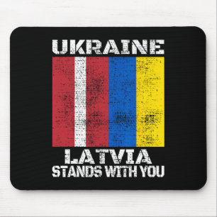 Ukraine Latvia Stands With You Latvian Support Fla Mouse Pad