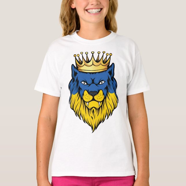 Ukraine  Lion King Flag T-Shirt (Front)