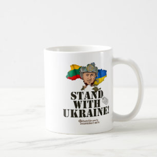 Ukraine Lithuania Flags Zelensky Stand With Ukrain Coffee Mug
