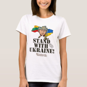 Ukraine Lithuania Flags Zelensky Stand With Ukrain T-Shirt