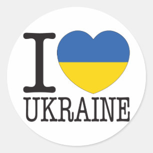 Ukraine Love v2 Classic Round Sticker
