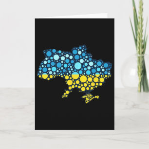 Ukraine Map Blue Yellow Ukraine Flag Modern Art Card