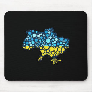 Ukraine Map Blue Yellow Ukraine Flag Modern Art Mouse Pad
