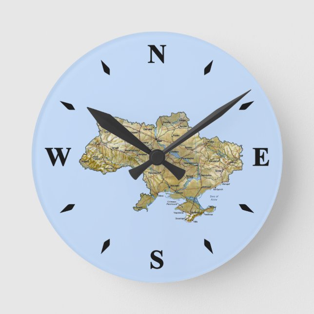 Ukraine Map Clock (Front)