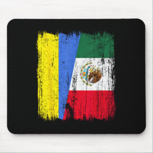 Ukraine Mexico Half Flag Ukrainian Mexican Heritag Mouse Pad
