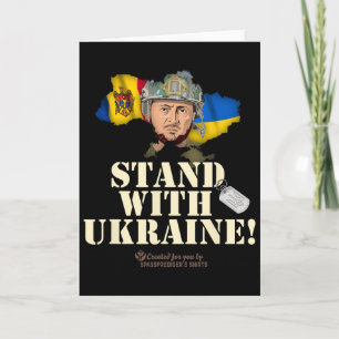 Ukraine Moldova Flags Zelensky Dog Tag Stand With Card