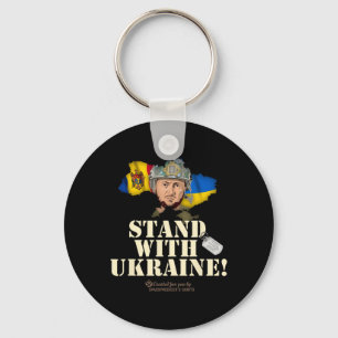 Ukraine Moldova Flags Zelensky Dog Tag Stand With Key Ring