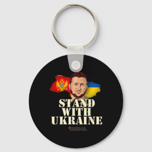 Ukraine Montenegro Volodymyr Zelensky Stand With U Key Ring