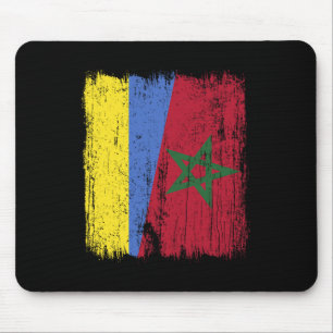 Ukraine Morocco Half Flag Ukrainian Moroccan Herit Mouse Pad