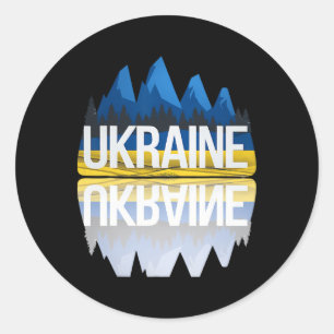 Ukraine Mountain Reflections Ukrainian Nature Souv Classic Round Sticker