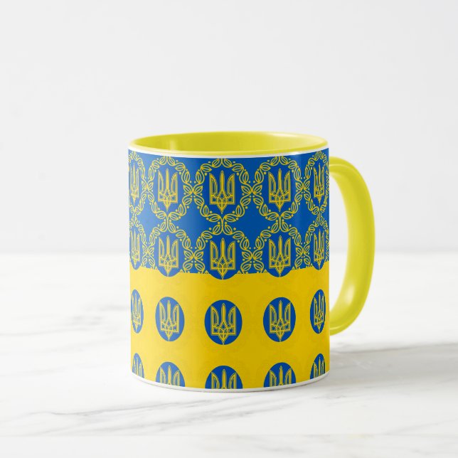 Ukraine mug & Ukrainian flag fashion Coffee cup (Front Right)