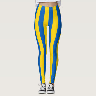 Ukraine National Flag Colours Vertical Striped Leggings