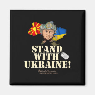 Ukraine North Macedonia Zelensky Stand With Ukrain Magnet