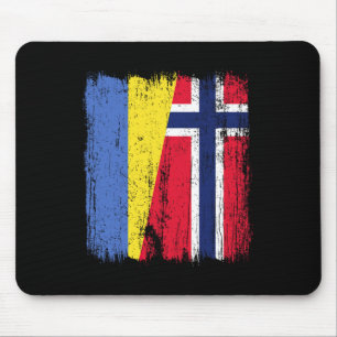 Ukraine Norway Half Flag Ukrainian Norwegian Ances Mouse Pad